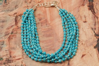 Desiree Yellowhorse Genuine Sleeping Beauty Turquoise 7 Strand Necklace